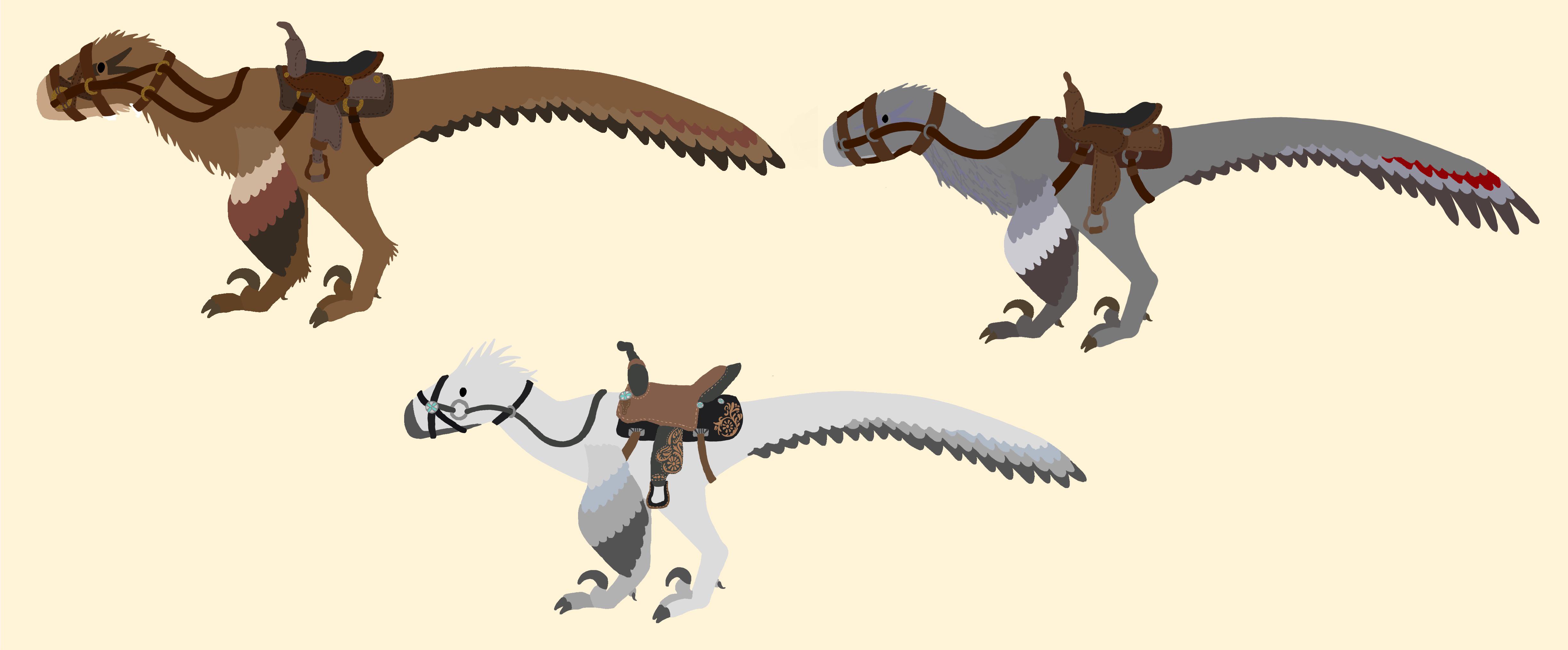 Utah Raptor Design Some Utahraptor designs I drew for a cowboy-themed dino story I plan to ...
