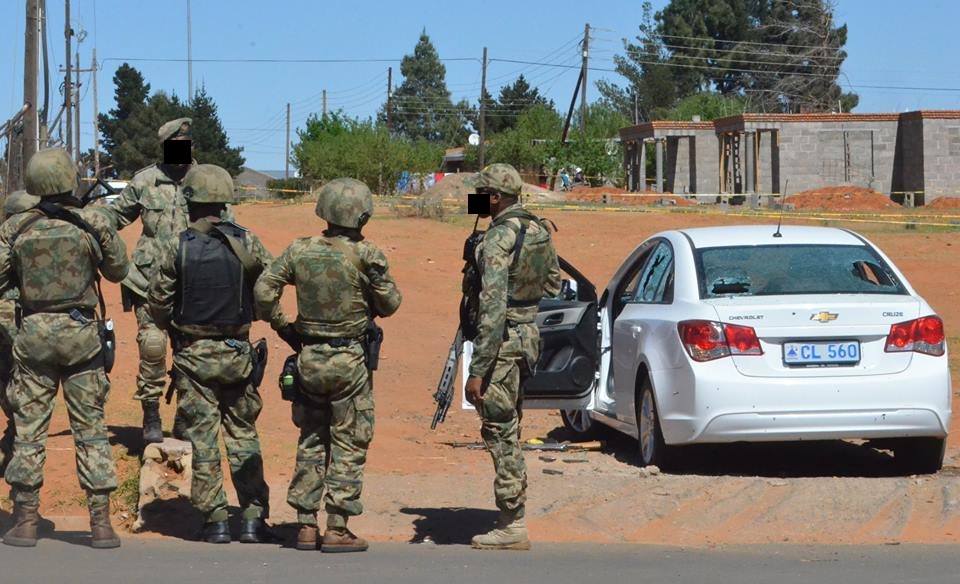South African Special Task Force at a crime scene... Or maybe they ...