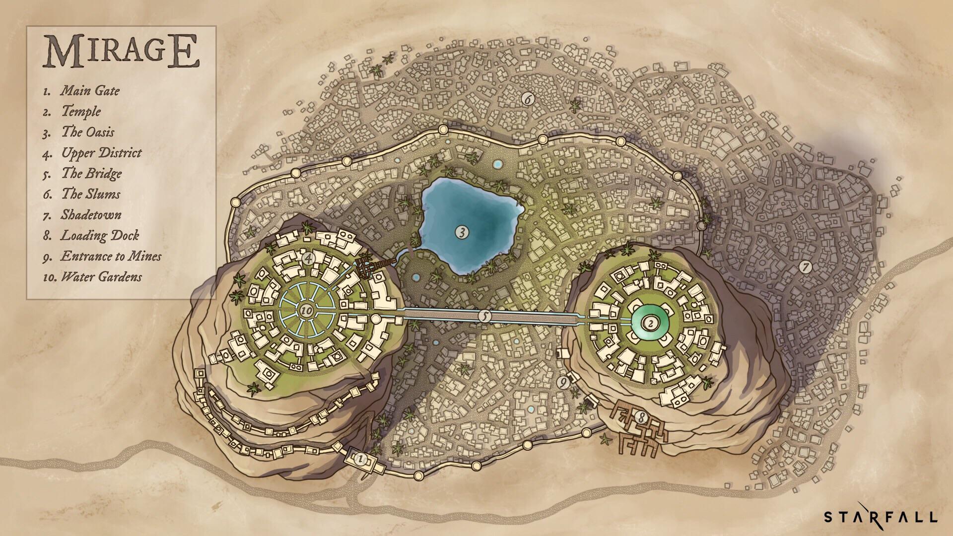 [Starfall] A map of Mirage - the capital city of the Sulari Empire ...