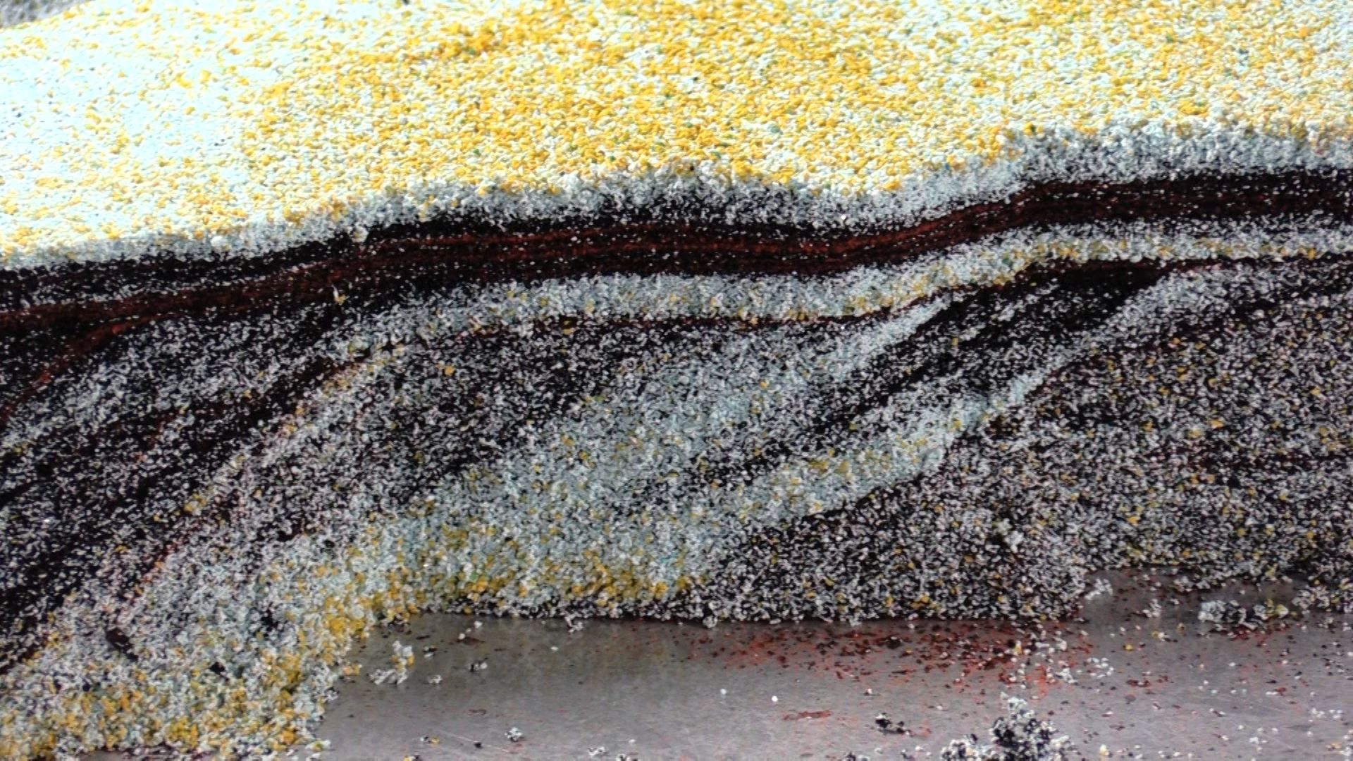 Strata Cross Section From Stream Table Experiment With Wave Maker