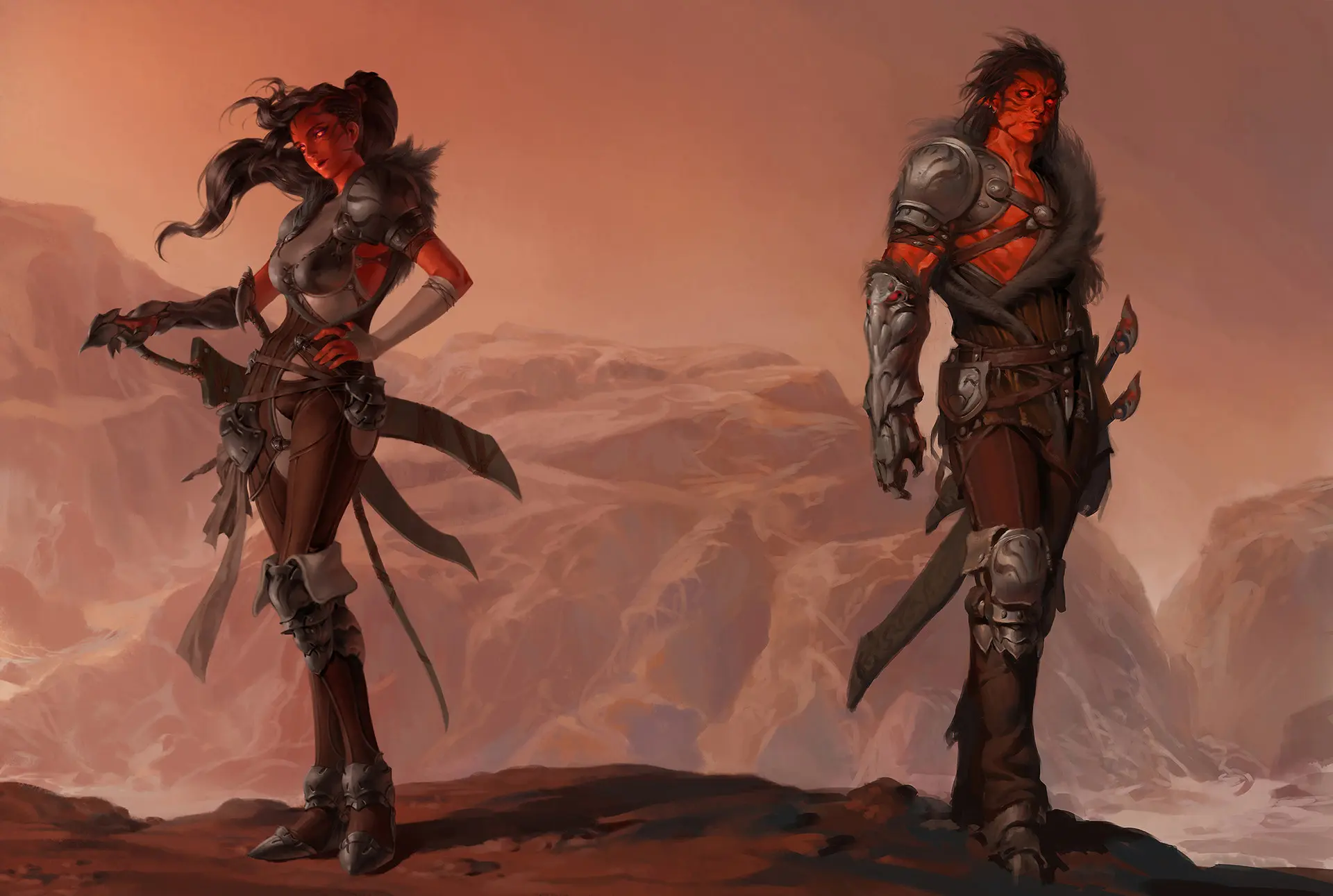Study - Red Women in desert by Yoon Jung Geun / 윤중근 (JG Yoon)