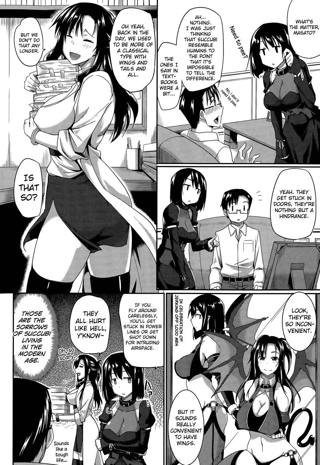 Masato, Ayano, and Tomoe in a succubi seduction threesome with ahegao and double blowjob
