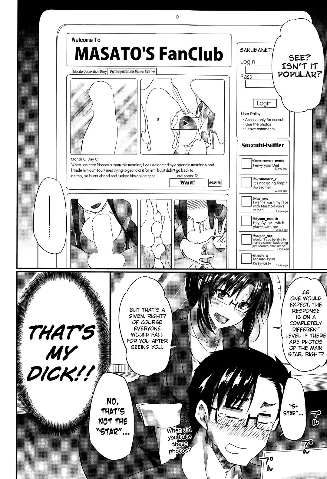 Masato, Ayano, and Tomoe in a succubi seduction threesome with ahegao and double blowjob