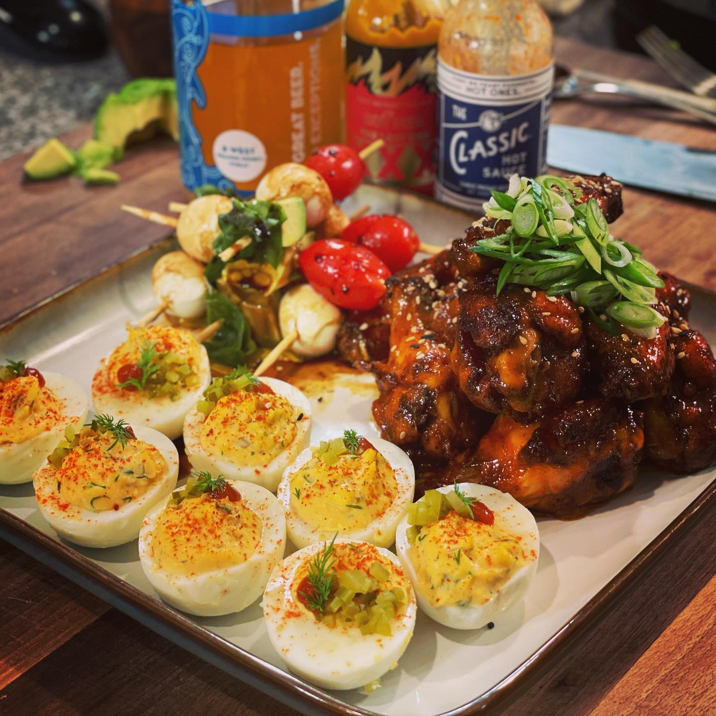 Sweet n&amp;#39; Spicy Wings, Deviled Eggs, &amp; Caprese Kabobs - Cook Along Live ...