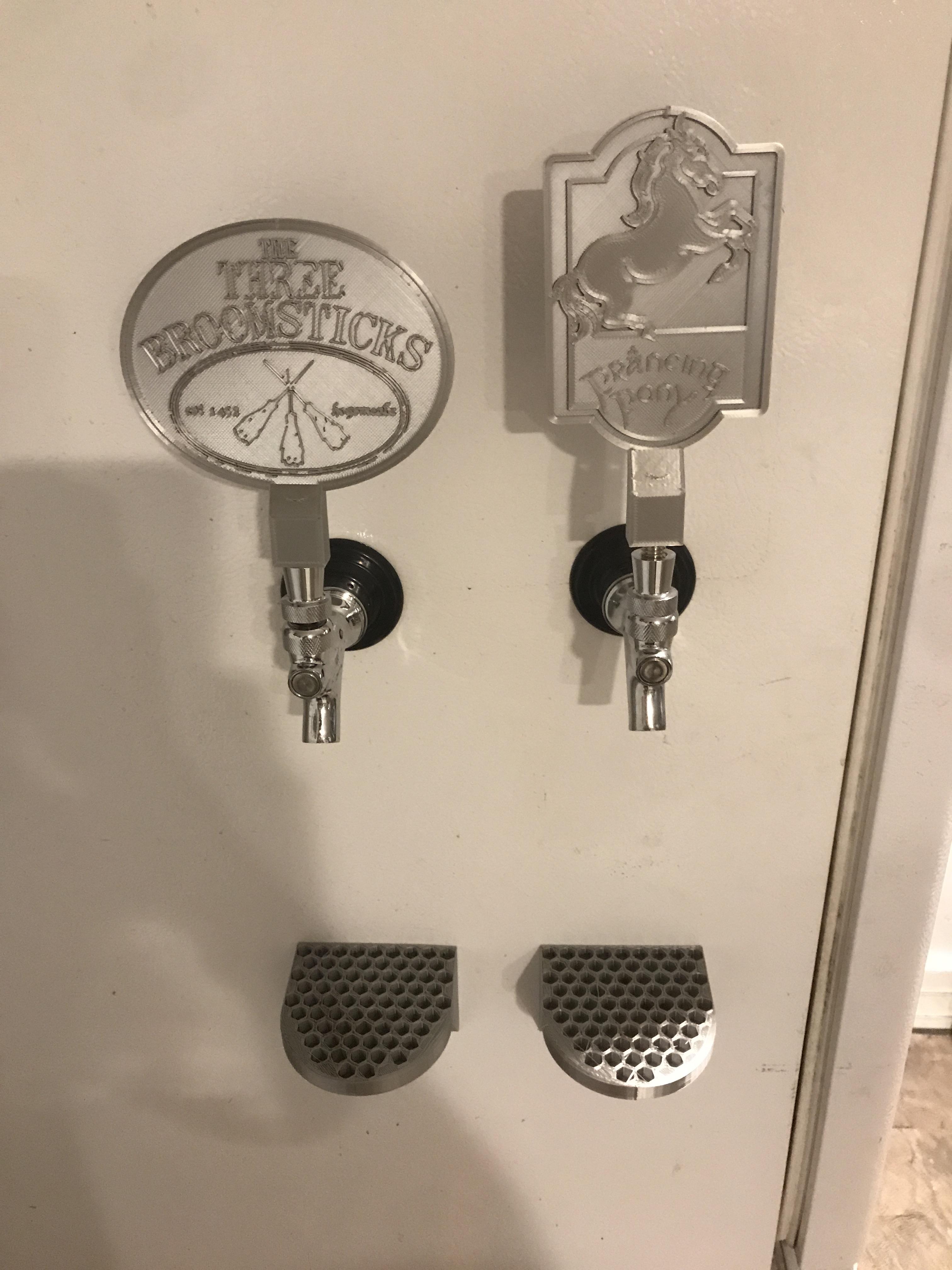 Tap handles and drip trays for my new kegerator setup Scrolller