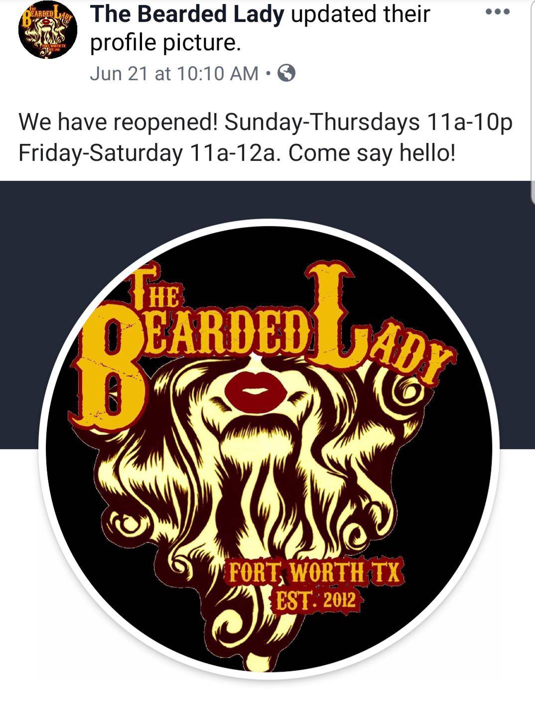 The Bearded Lady has officially reopened! Scrolller