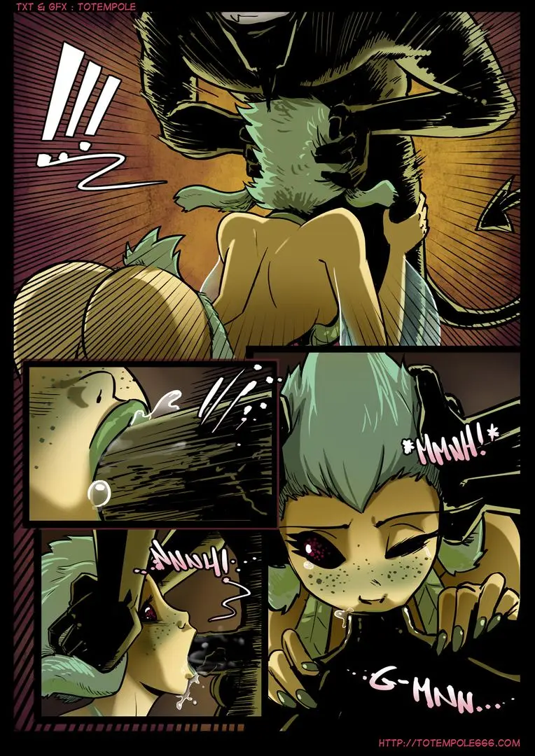 Totempole comic featuring a busty blonde witch, a muscular knight, and green demons in a fantasy setting.