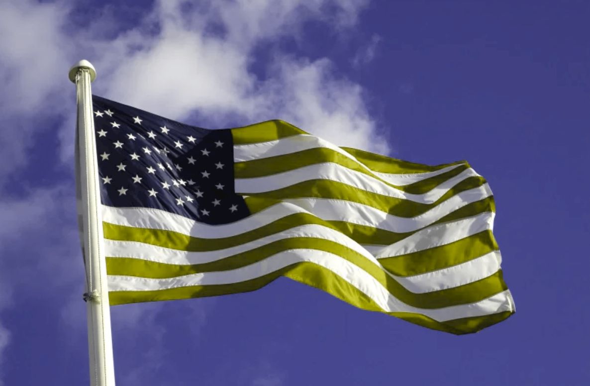 The flag of the United States of America as it appears to someone with ...