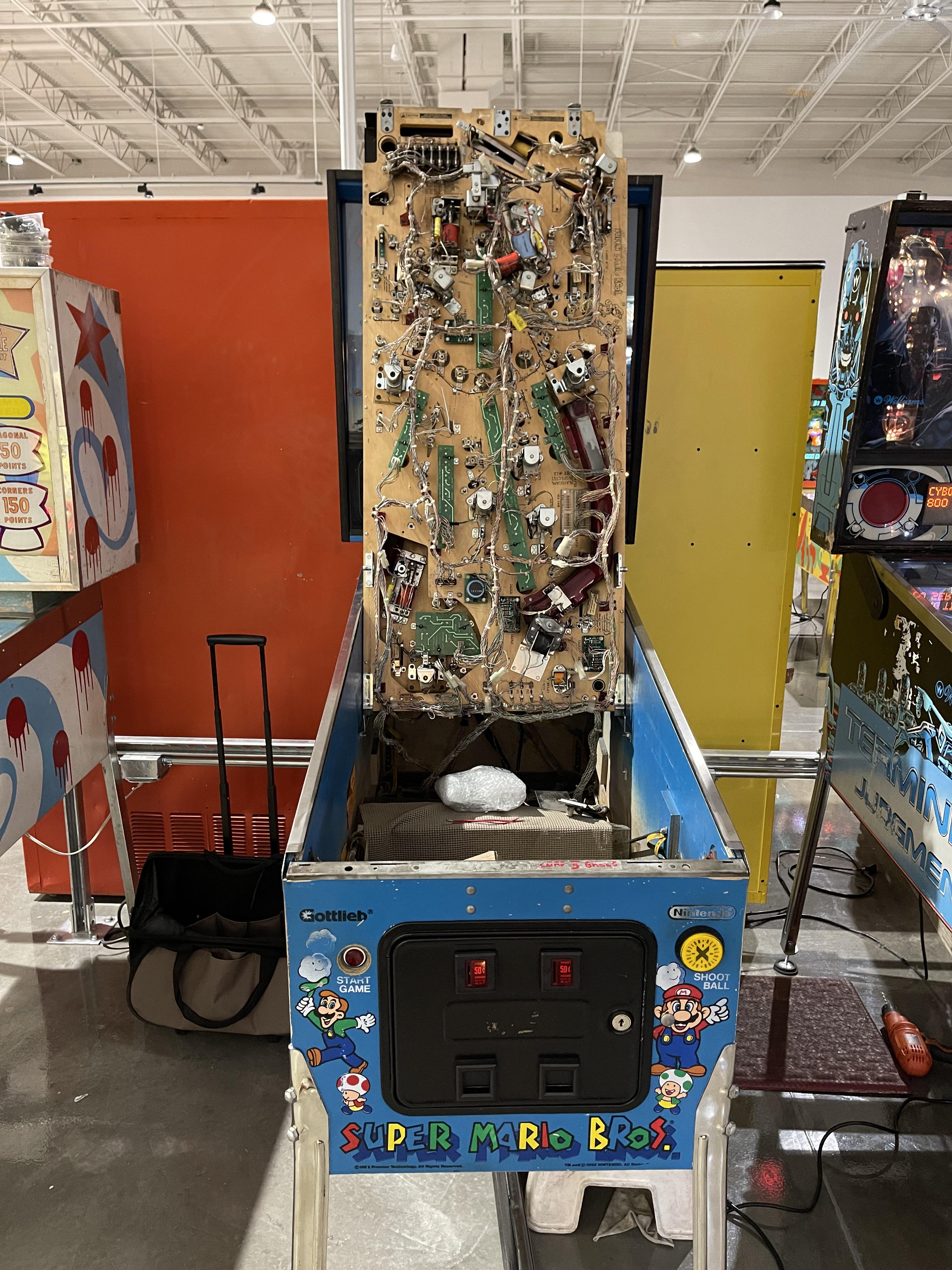 The Inside Of A Retro Pinball Machine Scrolller