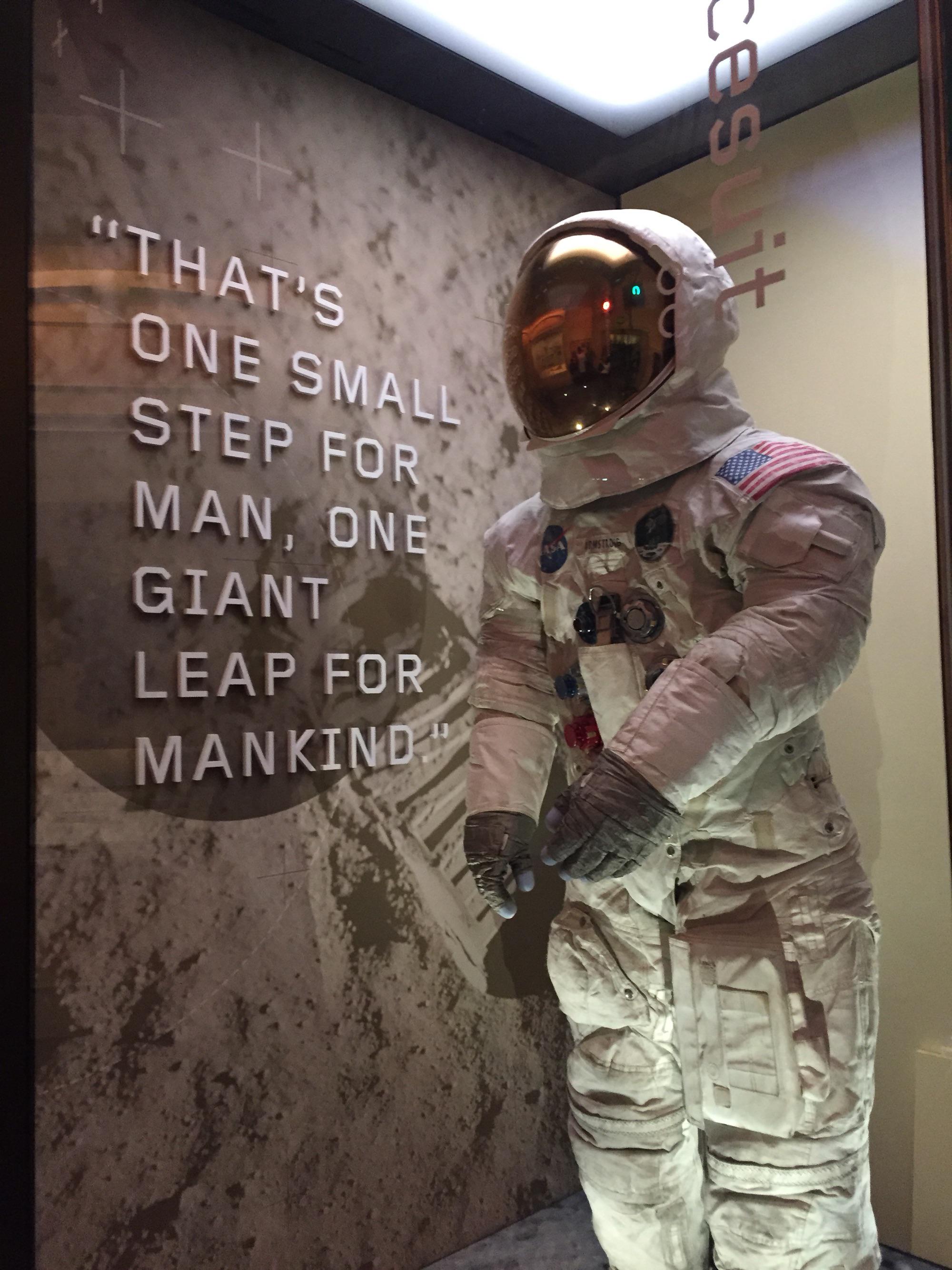 The original suit of Neil Armstrong in the Air and Space museum in ...