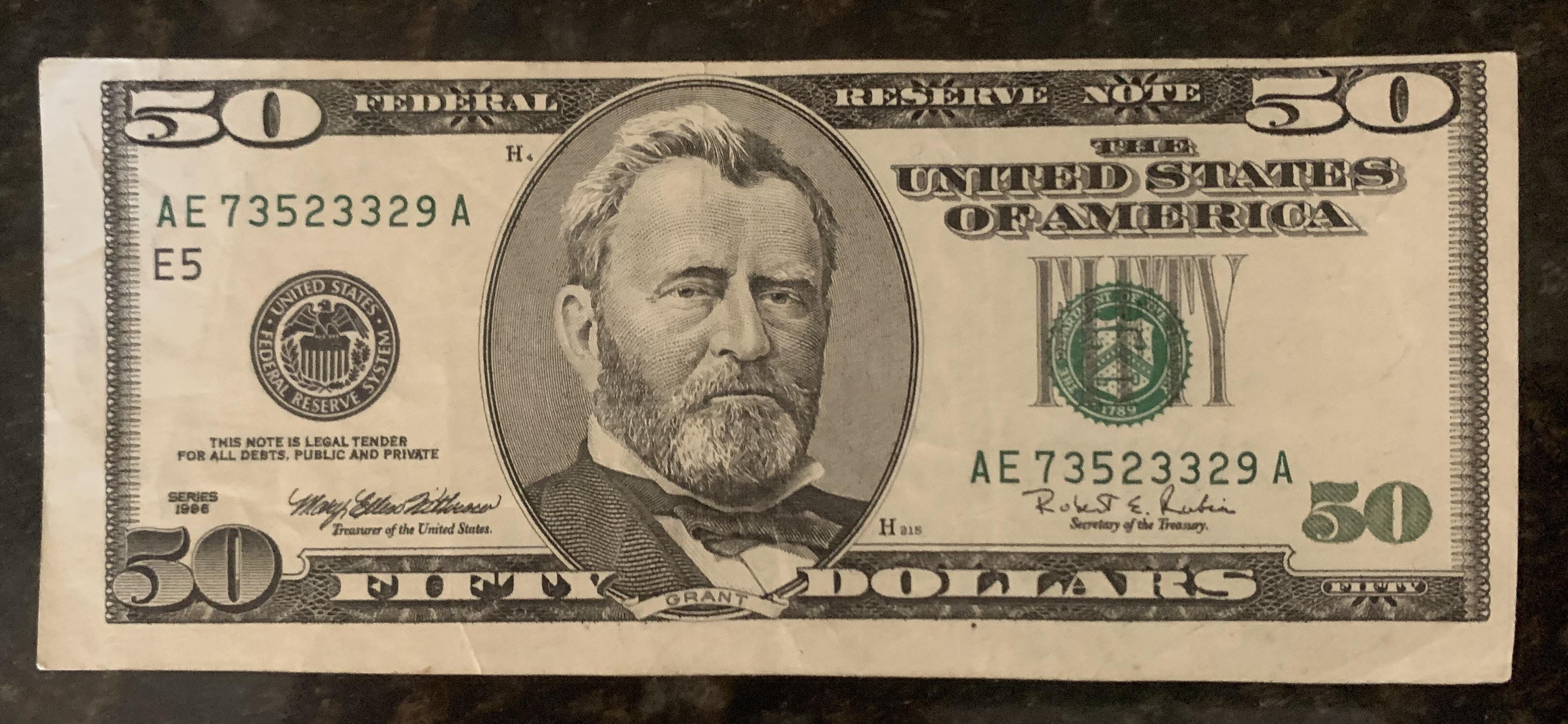 This misaligned $50 bill | Scrolller
