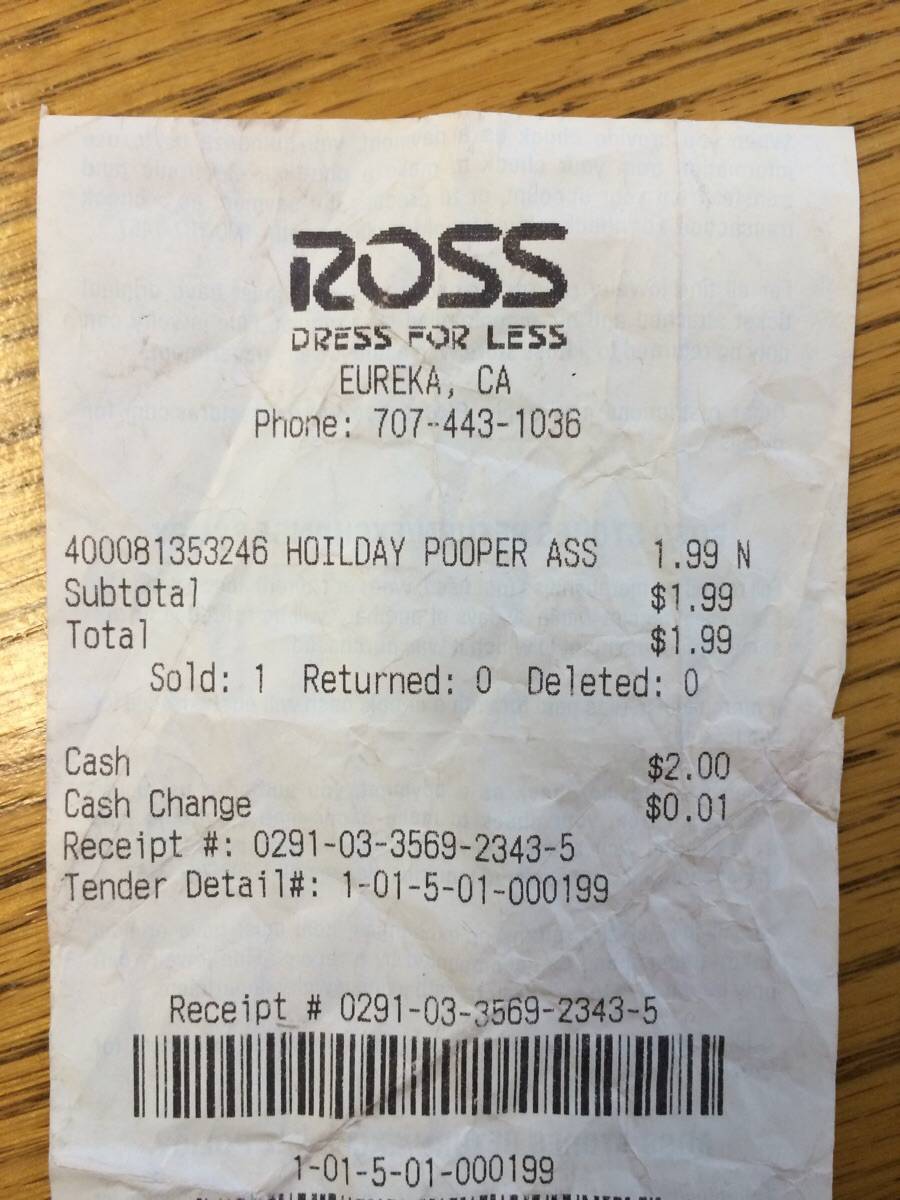 Ross Receipt Item Lookupnull