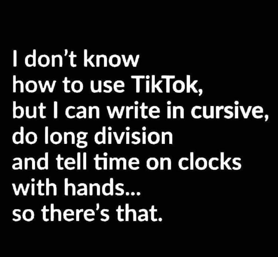 Tik Tok bad, cursive good Scrolller