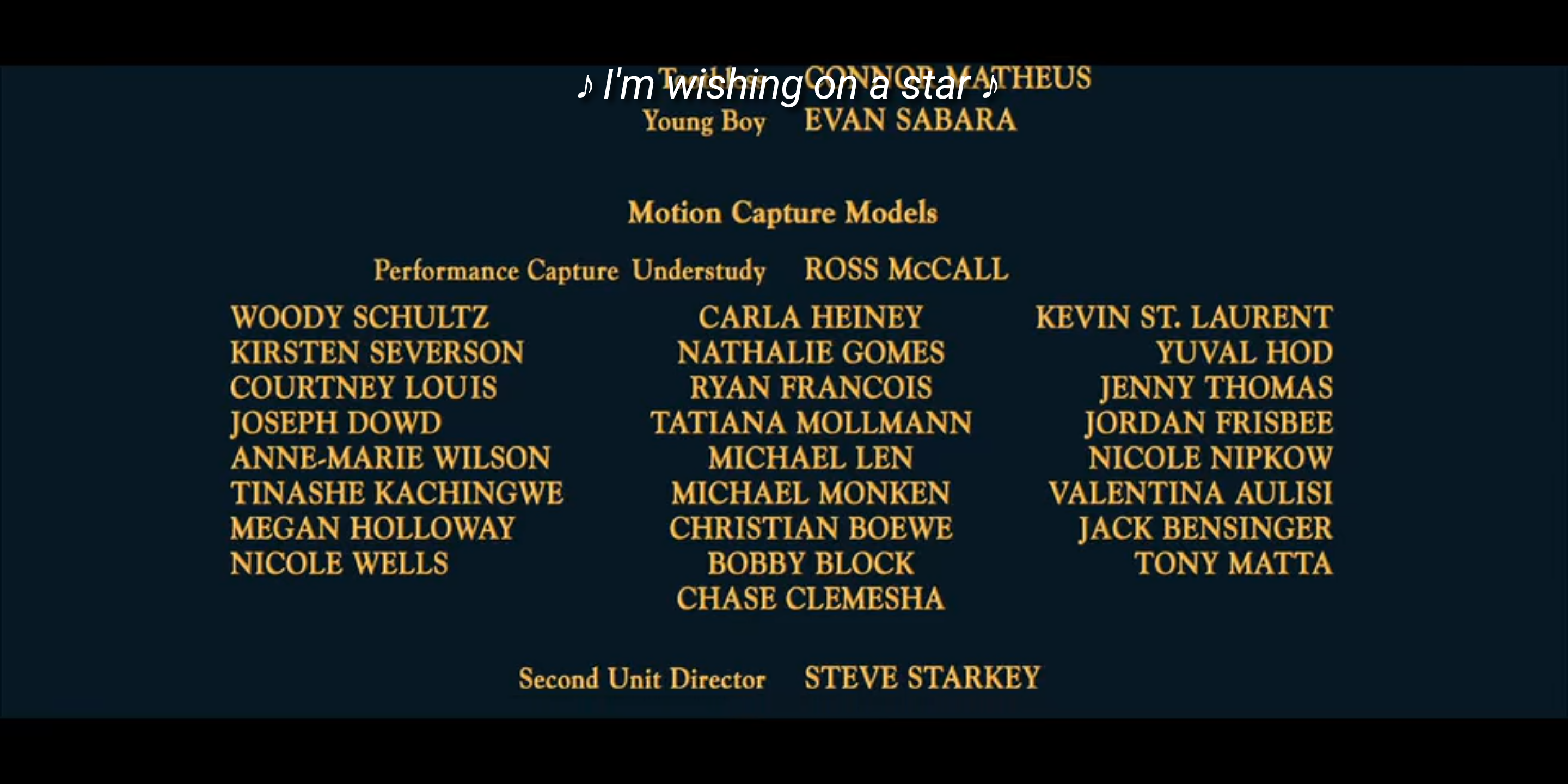 Tinashe credited on the credit of film polar express as the motion