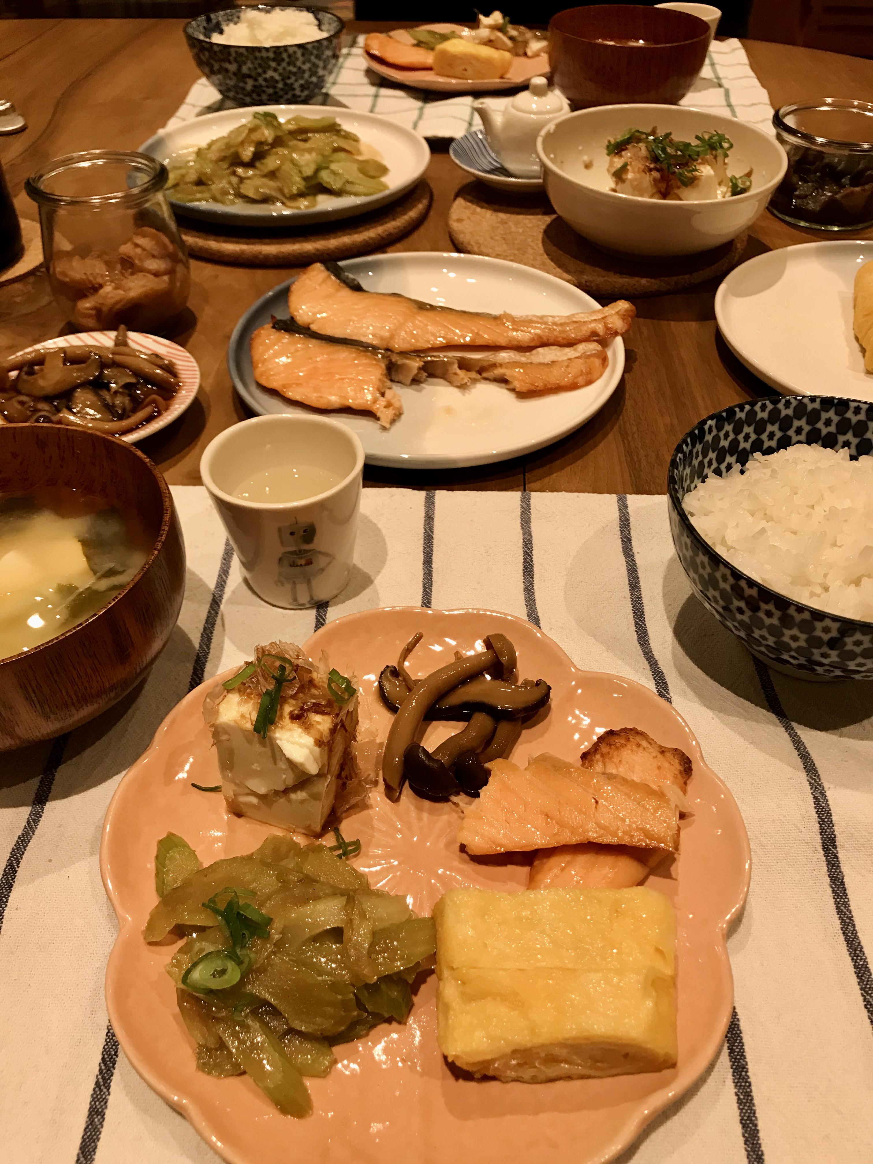 Traditional Japanese dinner for a birthday feast—Shiojake (salt-cured ...