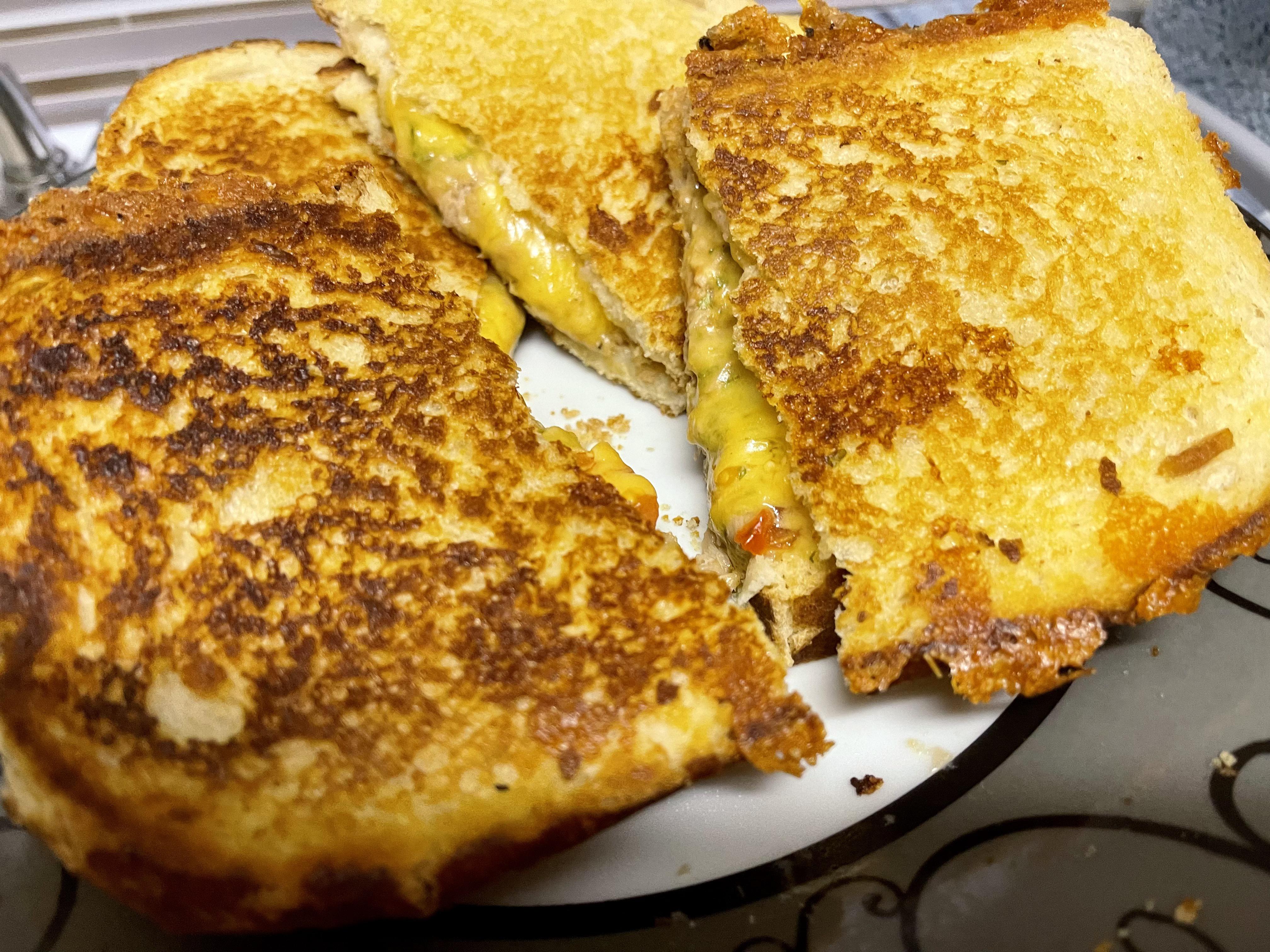 Tuna Melt with Vietnamese coriander. Scrolller