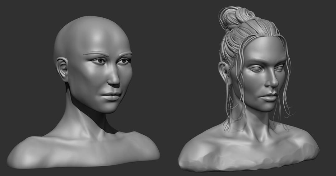 Wanted to show progress! Left was a bust I did back in January. Right ...
