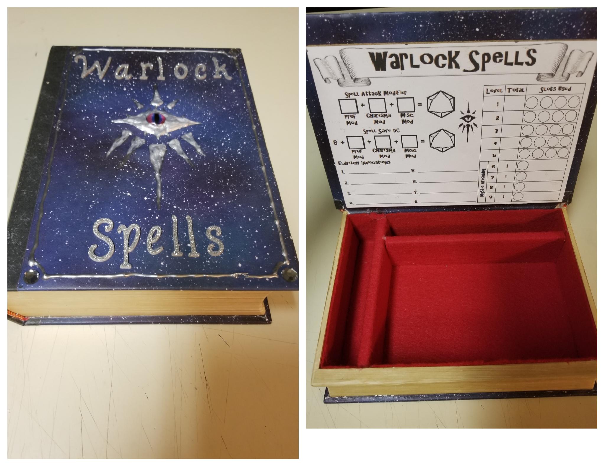 Warlock Spellbook: A Spell Tracker Book Box w/ storage for pencils ...