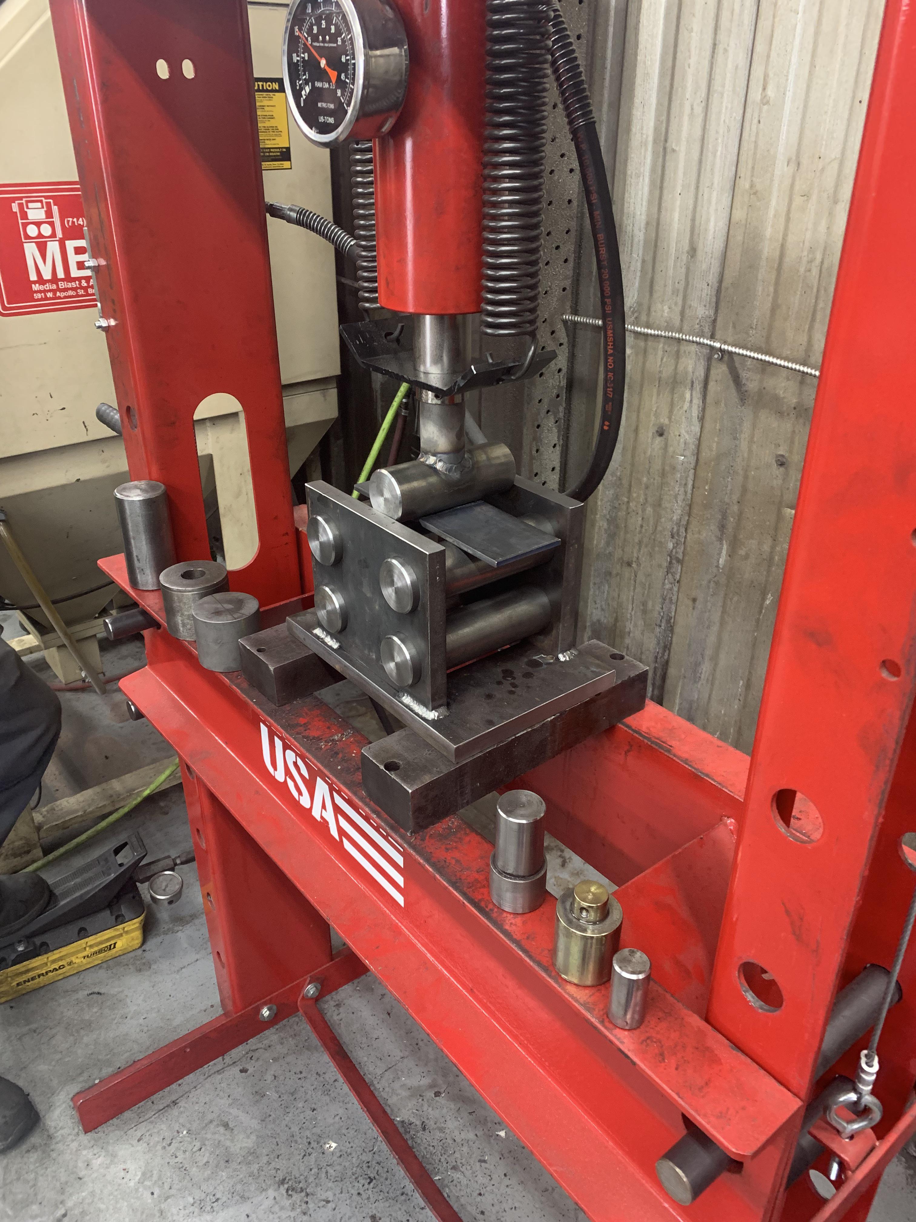 Weld test jig we built! Scrolller