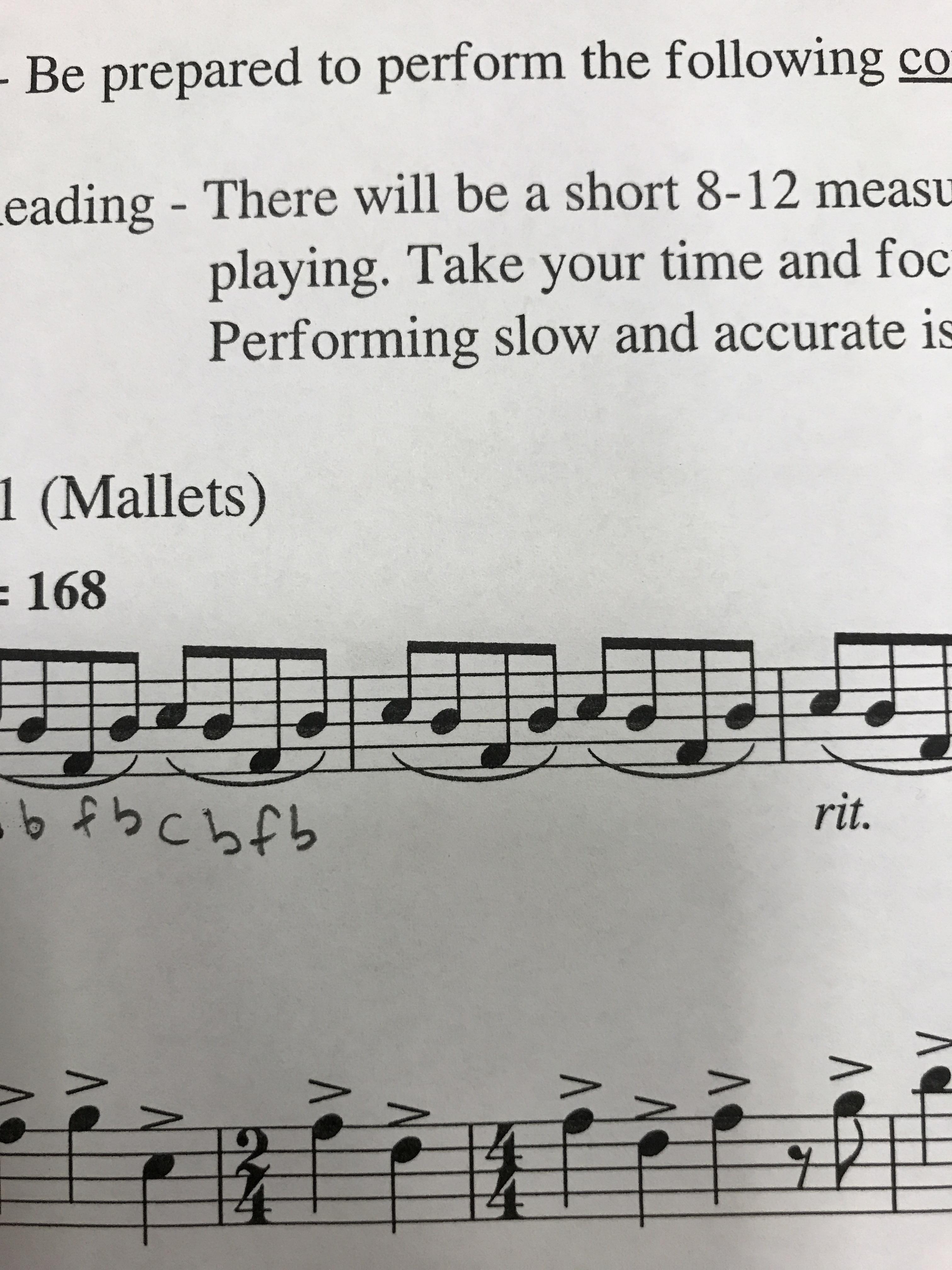 What does the line under the notes mean and how would I preform that ...