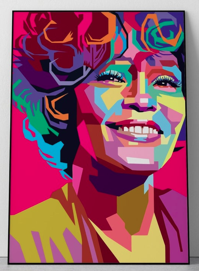 Whitney Houston Pop Art Abstract Poster | Scrolller