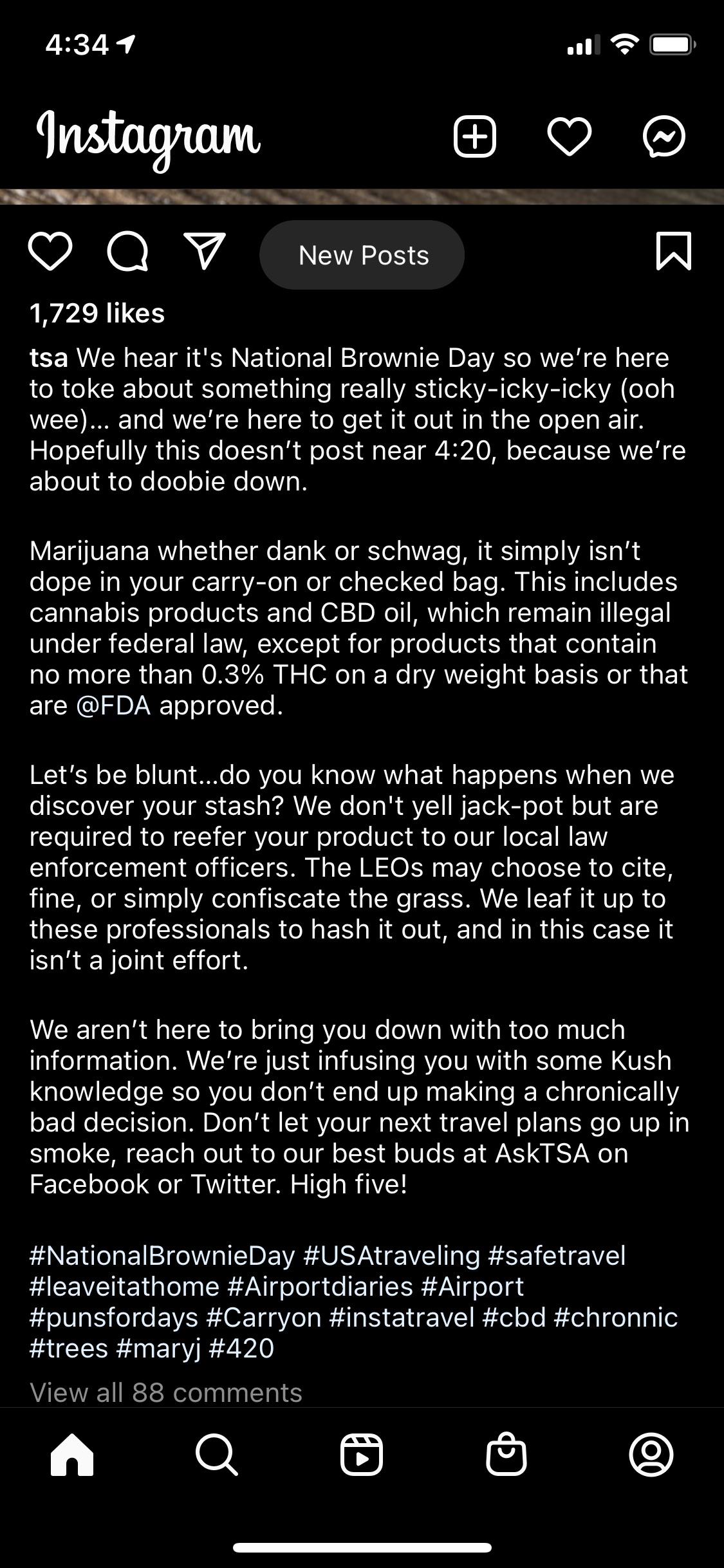 Who ever is running the TSA gram is hilarious! Scrolller