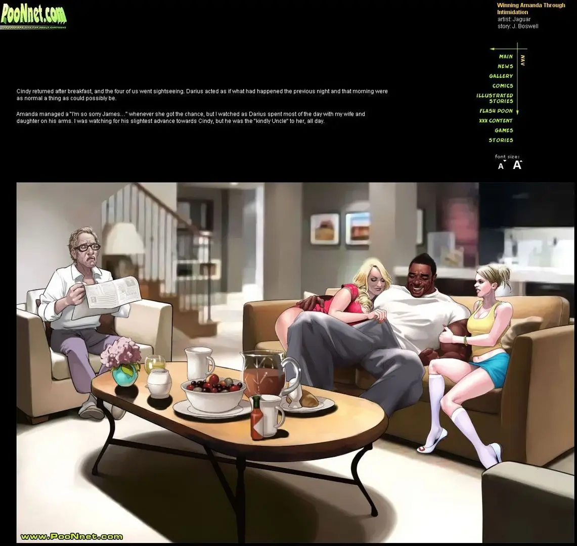 BBC interracial cuckold comic Winning Amanda Through Intimidation featuring a muscular black man and busty blonde woman