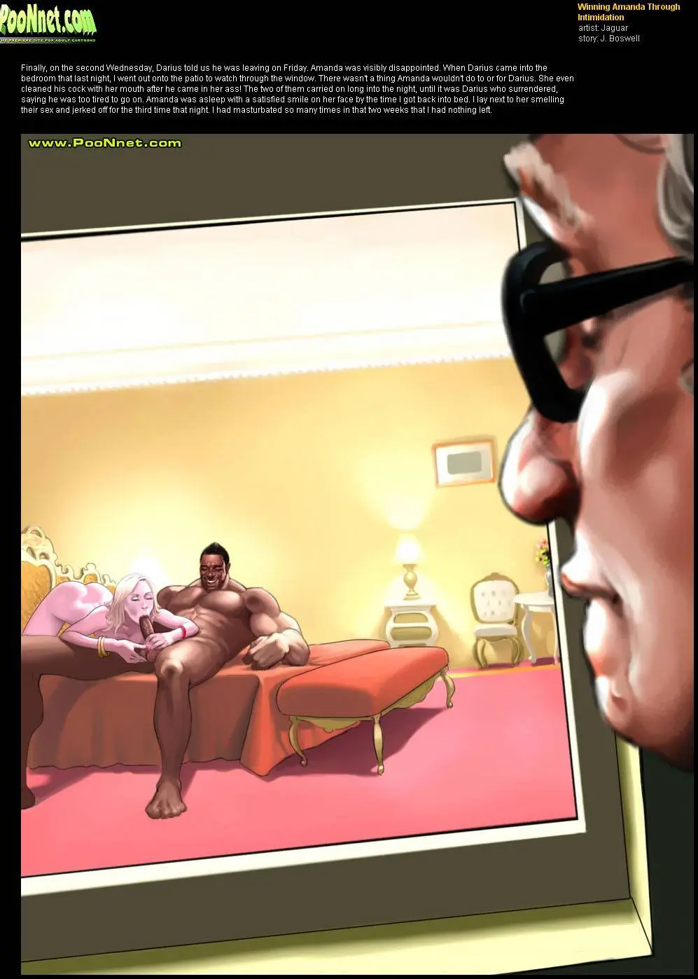 BBC interracial cuckold comic Winning Amanda Through Intimidation featuring a muscular black man and busty blonde woman