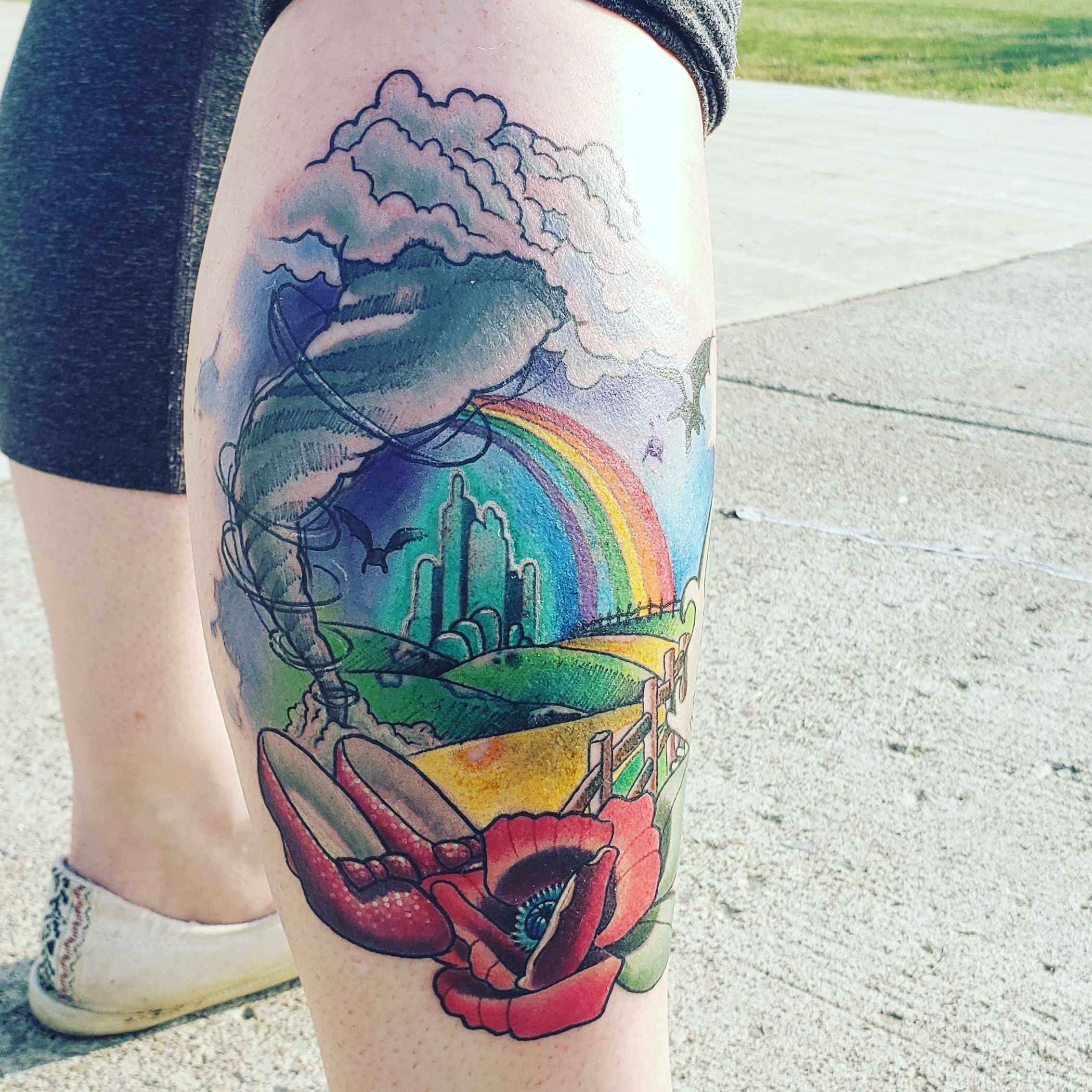 Wizard of Oz tattoo by Alex Bovenzi at art affliction in Rochester NY