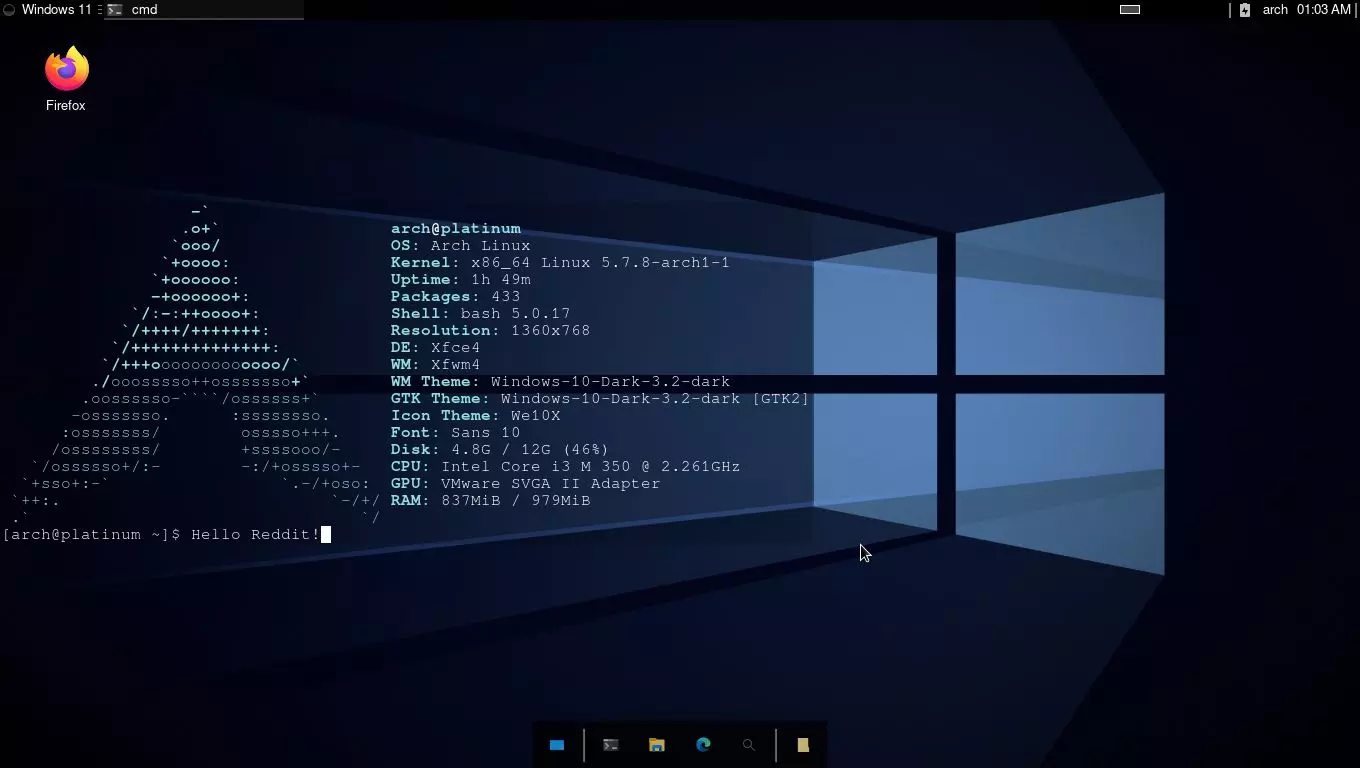 [XFCE] I made a Windows thing! | Scrolller