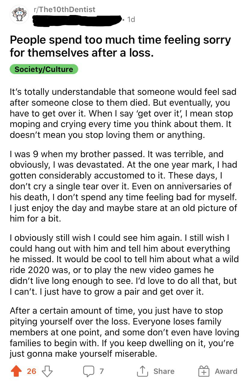 You lost an important part of your family who you’ve known your whole ...