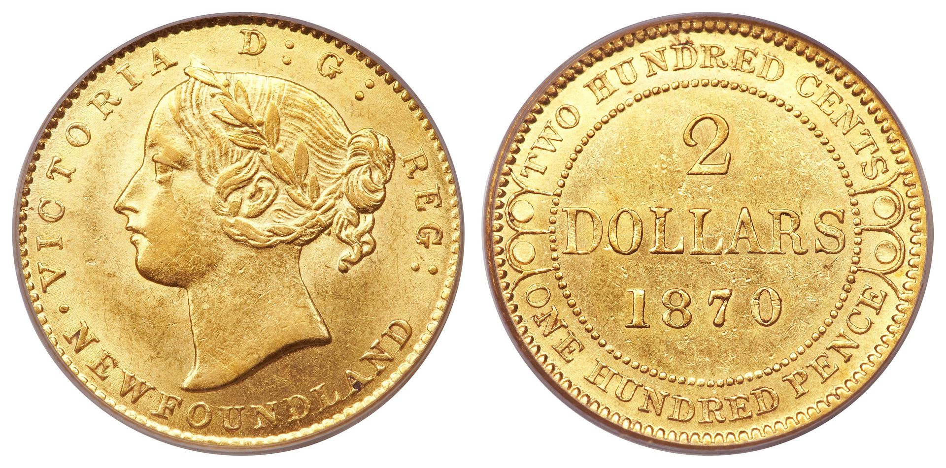 1870 2 Dollar Gold Coin