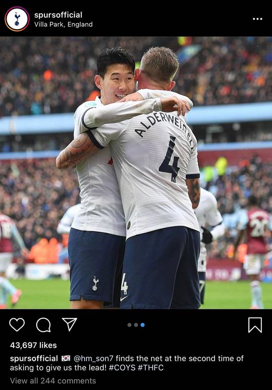 1st Asian player to score 50 goals in the PL. 1st PL goal at our new Stadium. 1st CL goal at our new Stadium. Scored the winner today. Always steps up when Kane is injured. #legend