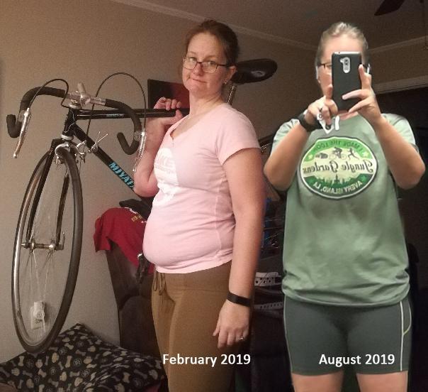 5'4.5" 43 y.o. 31 lbs lost from February to August
