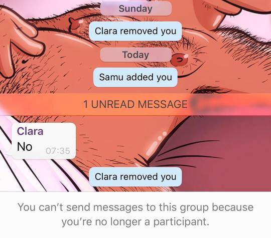A friend kicked me out of a group chat and it reminded me of something