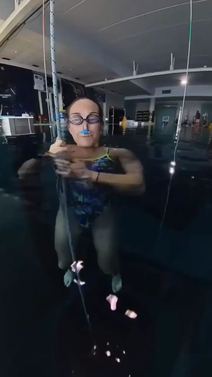 A frighteningly deep swimming pool
