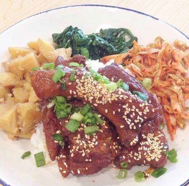 A Korean-Inspired Lunch: Korean Spicy Pork Ribs over Rice With Potatoes ...