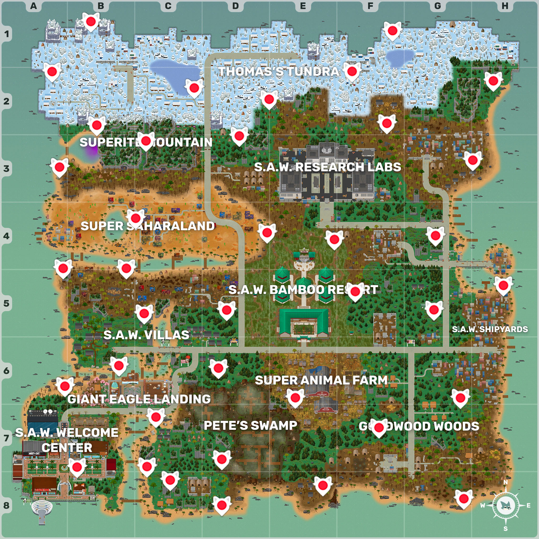 A map of all the campfire locations on the map, in case you were ...