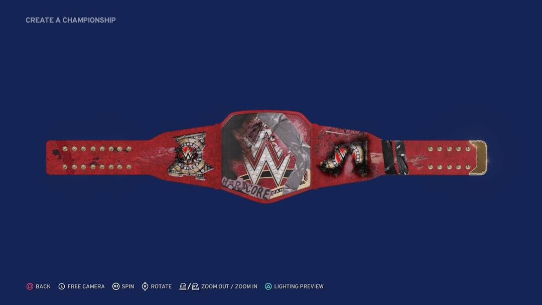 A modern take on the WWE Hardcore Championship - using a damaged red Universal Championship!