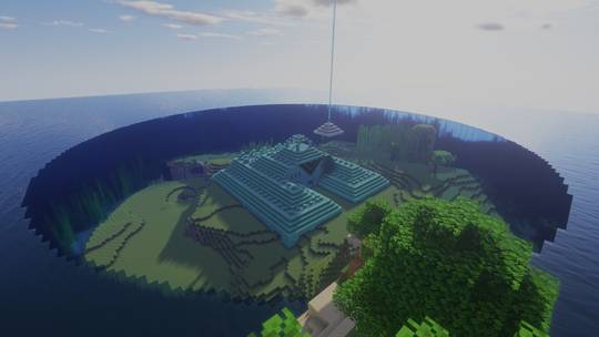 A picture of my ocean base I've been building on a vanilla server my friend runs.