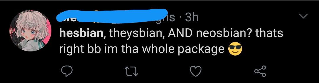 A woman who dating a man, and also somehow identifying as a male lesbian