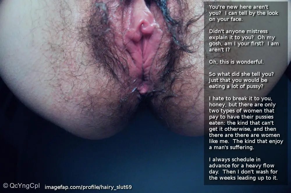 BDSM and forced feminization porn captions featuring slim white women, redheads, and brunettes in bondage.