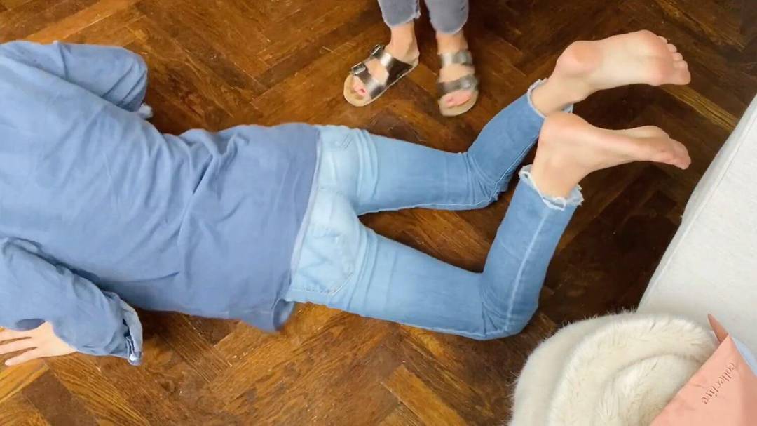 Alexandra Daddario’s bare feet from her new YouTube video!