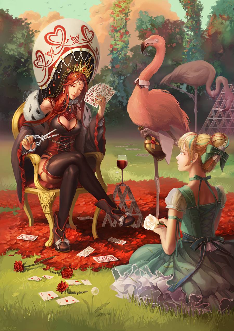 Alice and Queen of the Hearts by miasus/Jean Go