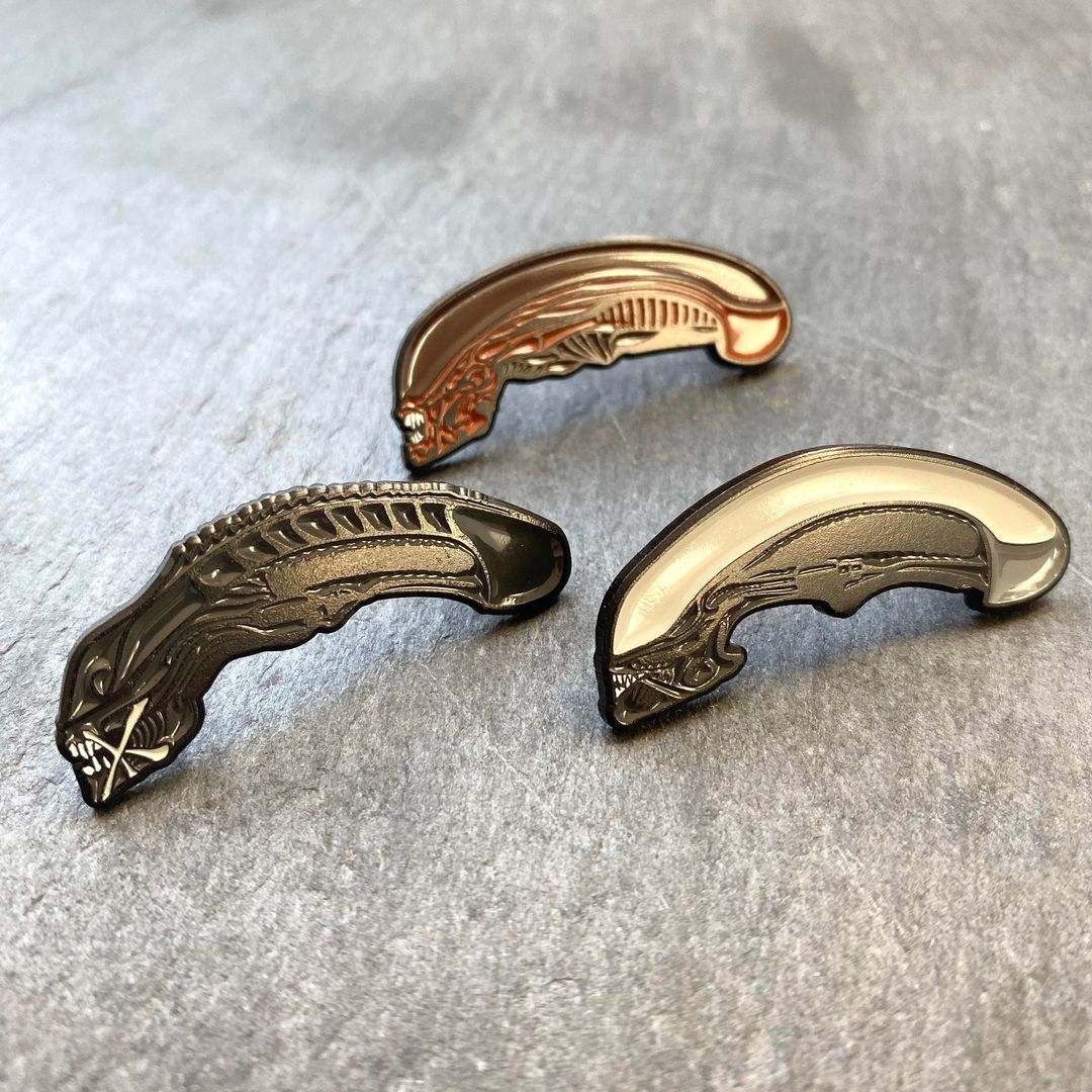 Always loved how diverse the alien Xeno head designs were so I designed some pins to showcase them. I used the original Giger suite design as a basis for the Big Chap, and a range of references for the Warrior and Runner.