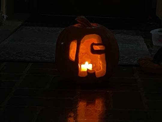 Among us pumpkin I made