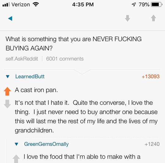 An unexpected answer to a question.