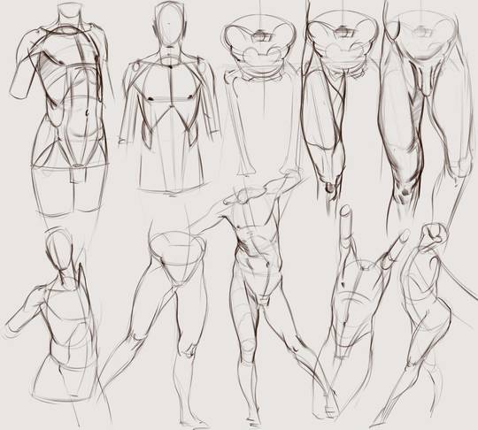 Analytical figure sketching from imagination. Researches. Far from perfect, but i'm trying to understand what do i missing, and what to study in further.