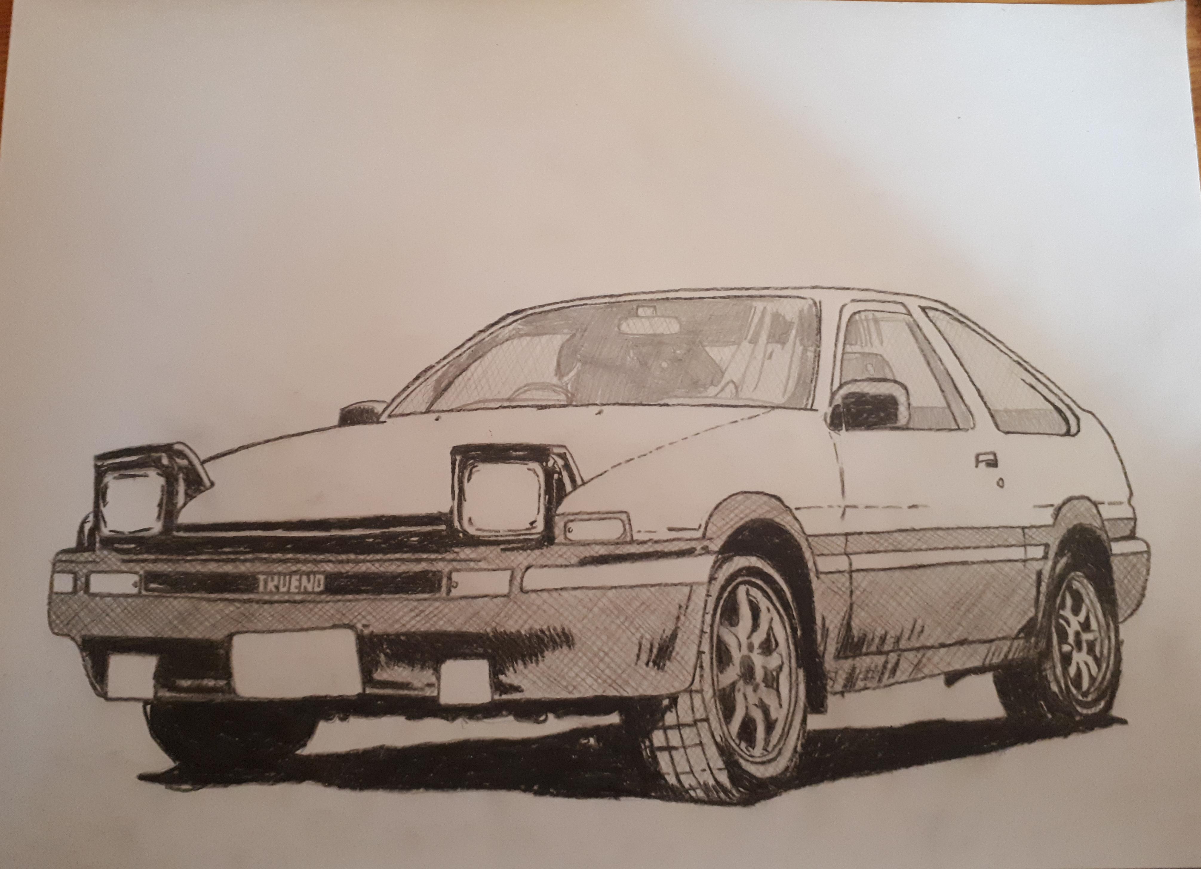 Another art homework, another Initial D drawing. | Scrolller