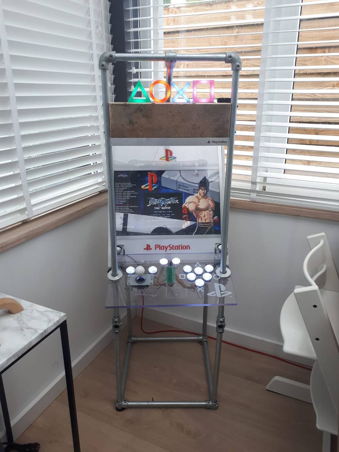 Arcade1Up inspired! Finished my 1up mod and absolutely loved doing it. Build this 1 player PSX cab with pi and 256 GB PSX image mostly out of parts I had laying around. What do you think?